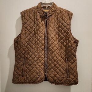 Vintage Bobby Chan Quilted Brown Silk Vest